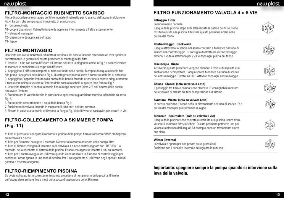 Guarnizione da applicare sul tappo 13- Tappo FILTRO-MONTAGGIO Una volta che avete montato il rubinetto di scarico sulla boccia facendo attenzione ad aver applicato correttamente le guarnizioni potete