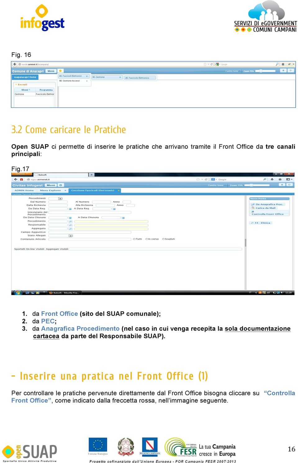 Fig.17 1. da Front Office (sito del SUAP comunale); 2. da PEC; 3.