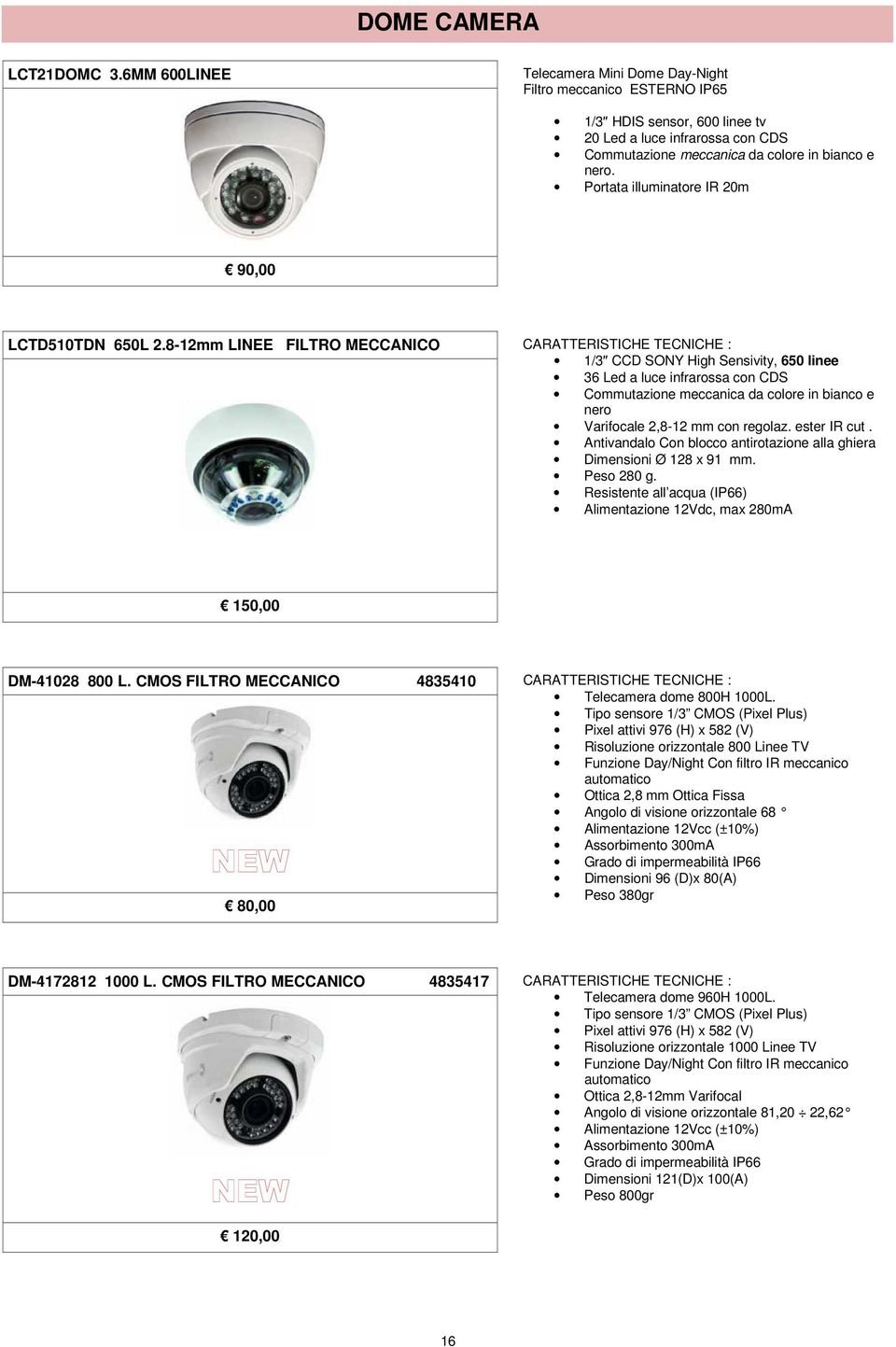 Portata illuminatore IR 20m 90,00 LCTD510TDN 650L 2.