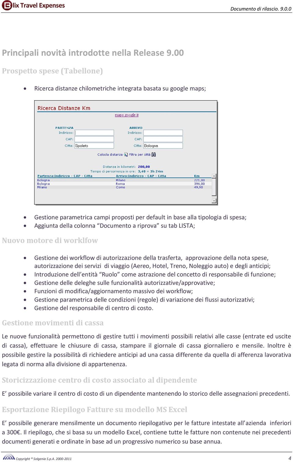 Documento a riprova su tab LISTA; Nuovo motore di worklfow Gestione dei workflow di autorizzazione della trasferta, approvazione della nota spese, autorizzazione dei servizi di viaggio (Aereo, Hotel,