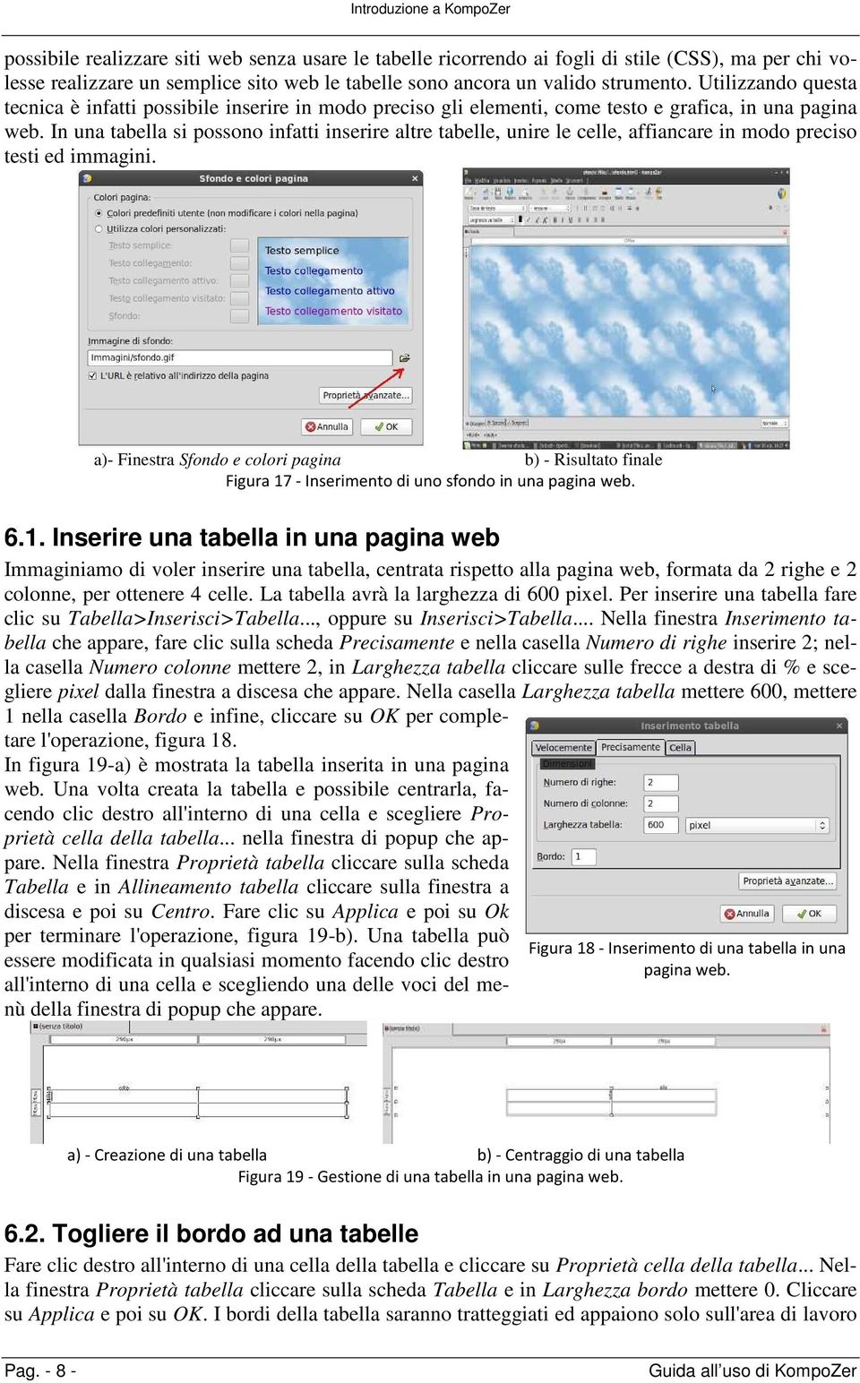 In una tabella si possono infatti inserire altre tabelle, unire le celle, affiancare in modo preciso testi ed immagini.