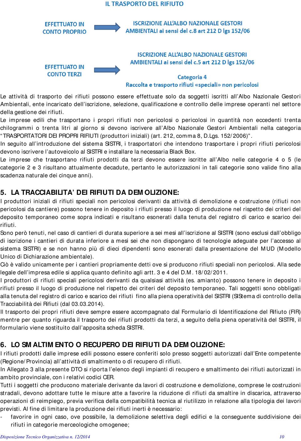 Le imprese edili che trasportano i propri rifiuti non pericolosi o pericolosi in quantità non eccedenti trenta chilogrammi o trenta litri al giorno si devono iscrivere all Albo Nazionale Gestori