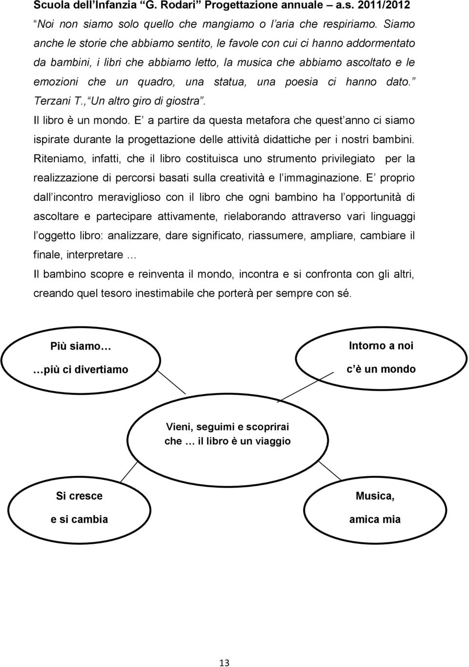 poesia ci hanno dato. Terzani T., Un altro giro di giostra. Il libro è un mondo.