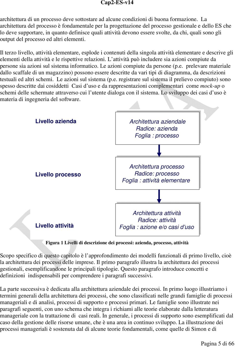 gli output del processo ed altri elementi.