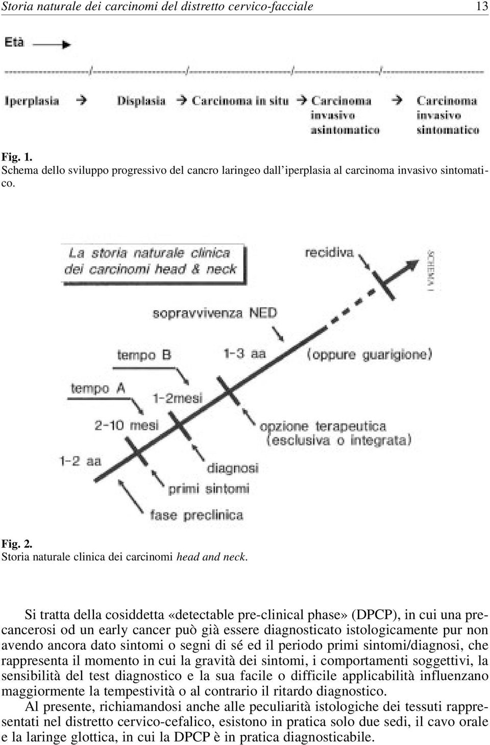 Si tratta della cosiddetta «detectable pre-clinical phase» (DPCP), in cui una precancerosi od un early cancer può già essere diagnosticato istologicamente pur non avendo ancora dato sintomi o segni