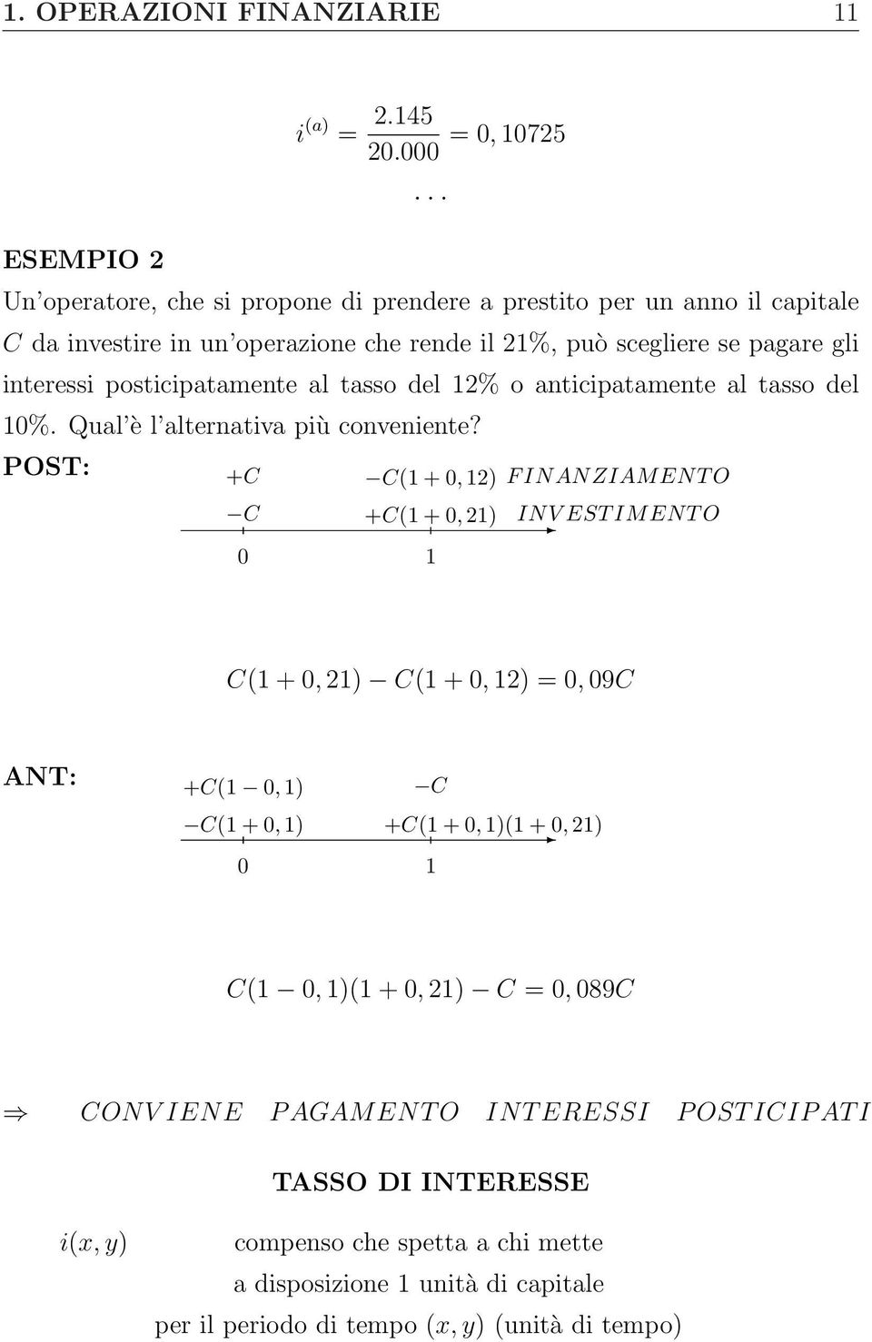 posticipatamente al tasso del 12% o anticipatamente al tasso del 10%. Qual è l alternativa più conveniente?