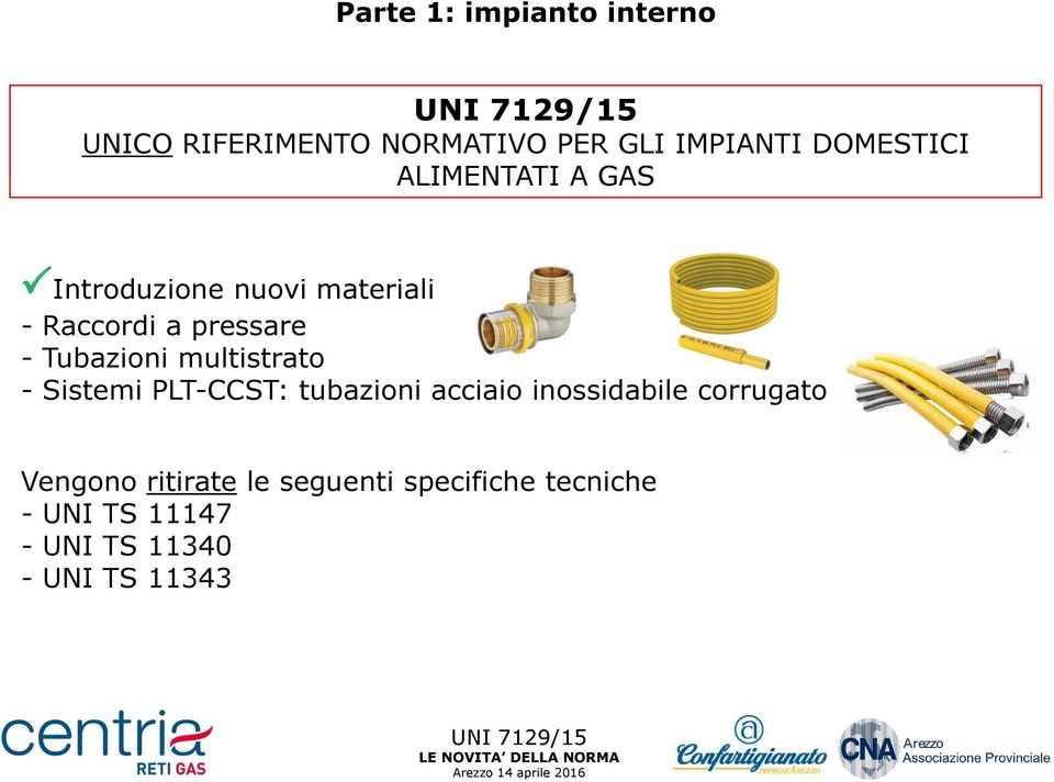 multistrato - Sistemi PLT-CCST: tubazioni acciaio inossidabile corrugato Vengono