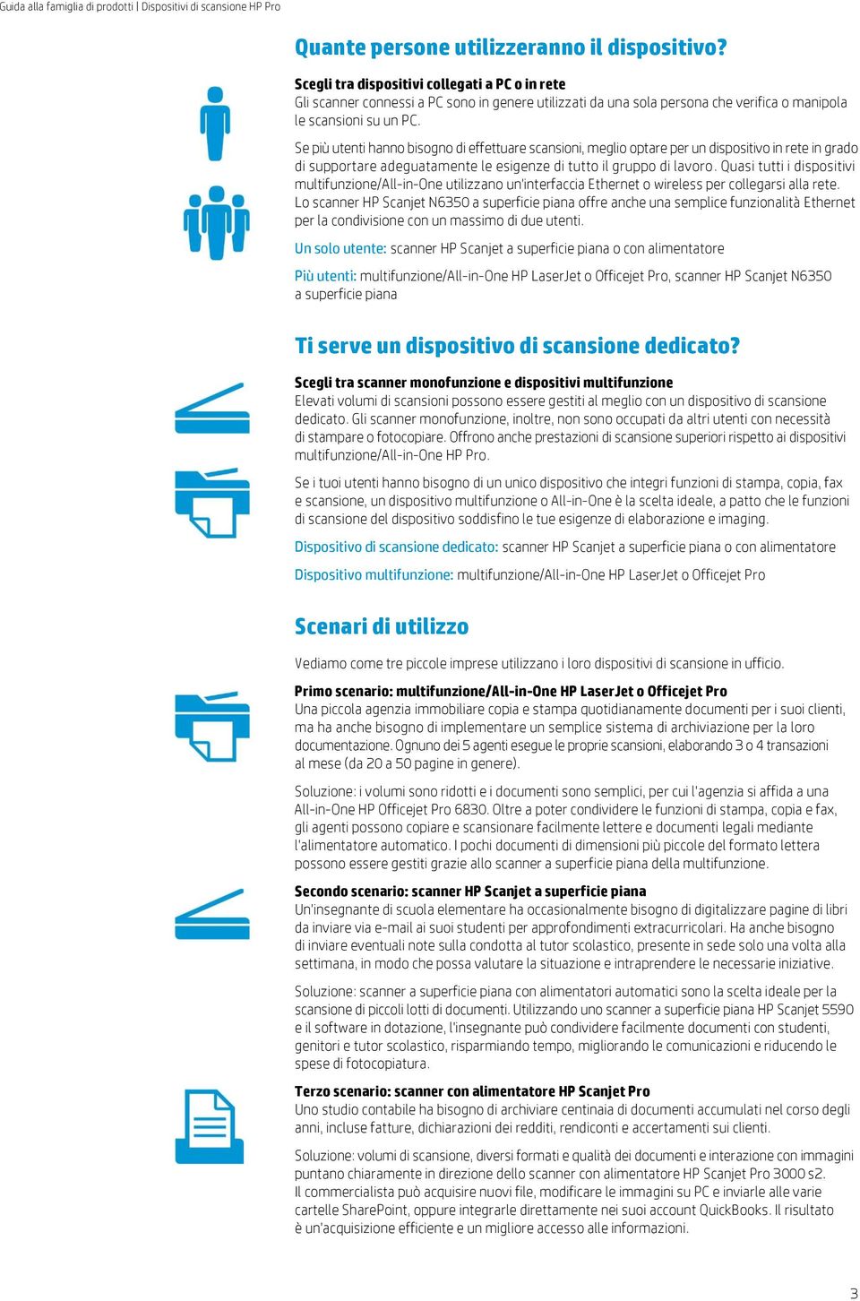 Se più utenti hanno bisogno di effettuare scansioni, meglio optare per un dispositivo in rete in grado di supportare adeguatamente le esigenze di tutto il gruppo di lavoro.