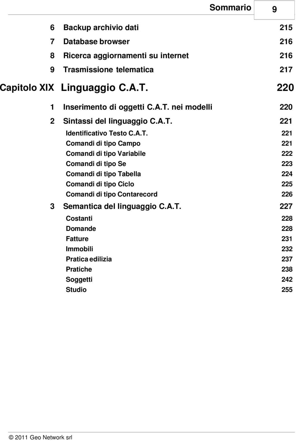 220 1 Inserimento di oggetti C.A.T.