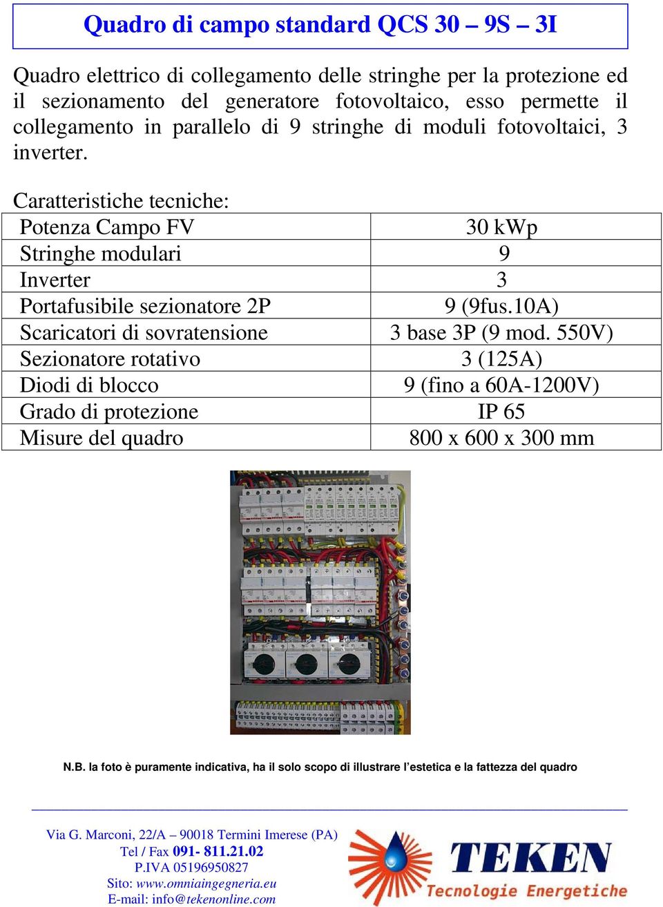 di moduli fotovoltaici, 3 inverter. 30 kwp Stringhe modulari 9 Inverter 3 9 (9fus.