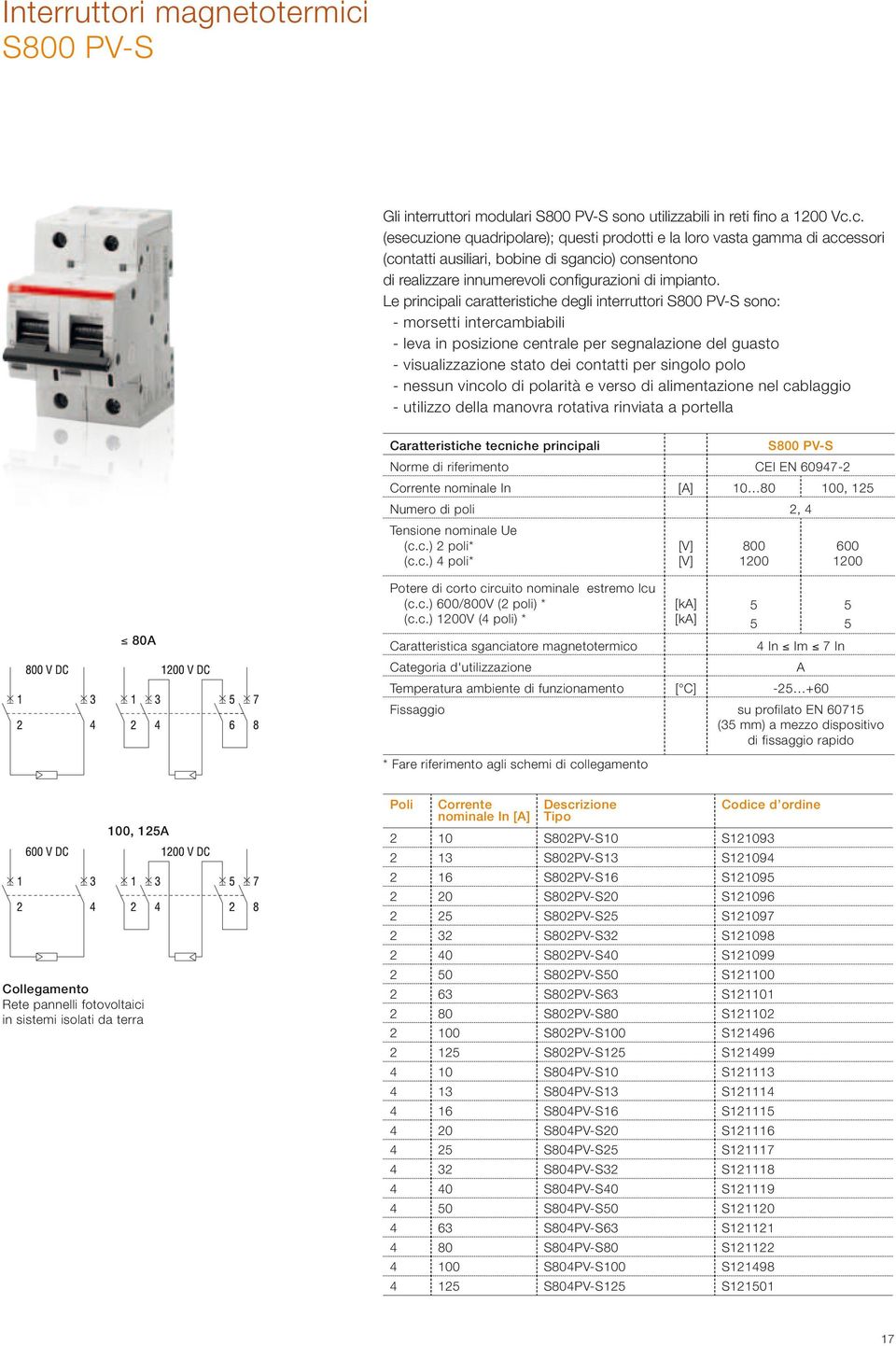 c. (esecuzione quadripolare); questi prodotti e la loro vasta gamma di accessori (contatti ausiliari, bobine di sgancio) consentono di realizzare innumerevoli configurazioni di impianto.