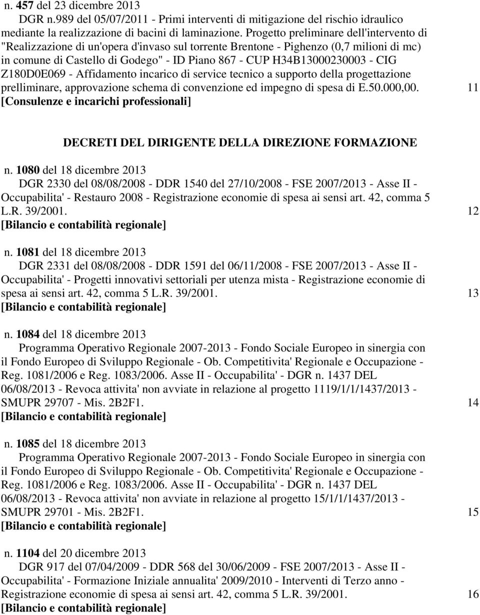 - CIG Z180D0E069 - Affidamento incarico di service tecnico a supporto della progettazione prelliminare, approvazione schema di convenzione ed impegno di spesa di E.50.000,00.