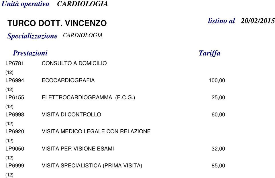 100,00 LP6155 ELETTROCARDIOGR