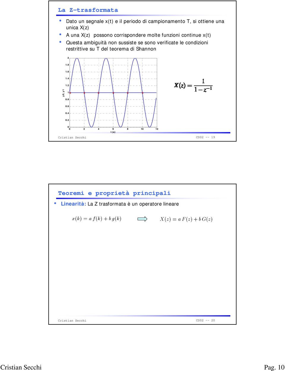 restrittive e su T del teorema ema di Shannon 2 1.8 1.6 1.4 1.2 0, y1 y 0 1 x x x x x x 0.8 0.6 0.4 0.