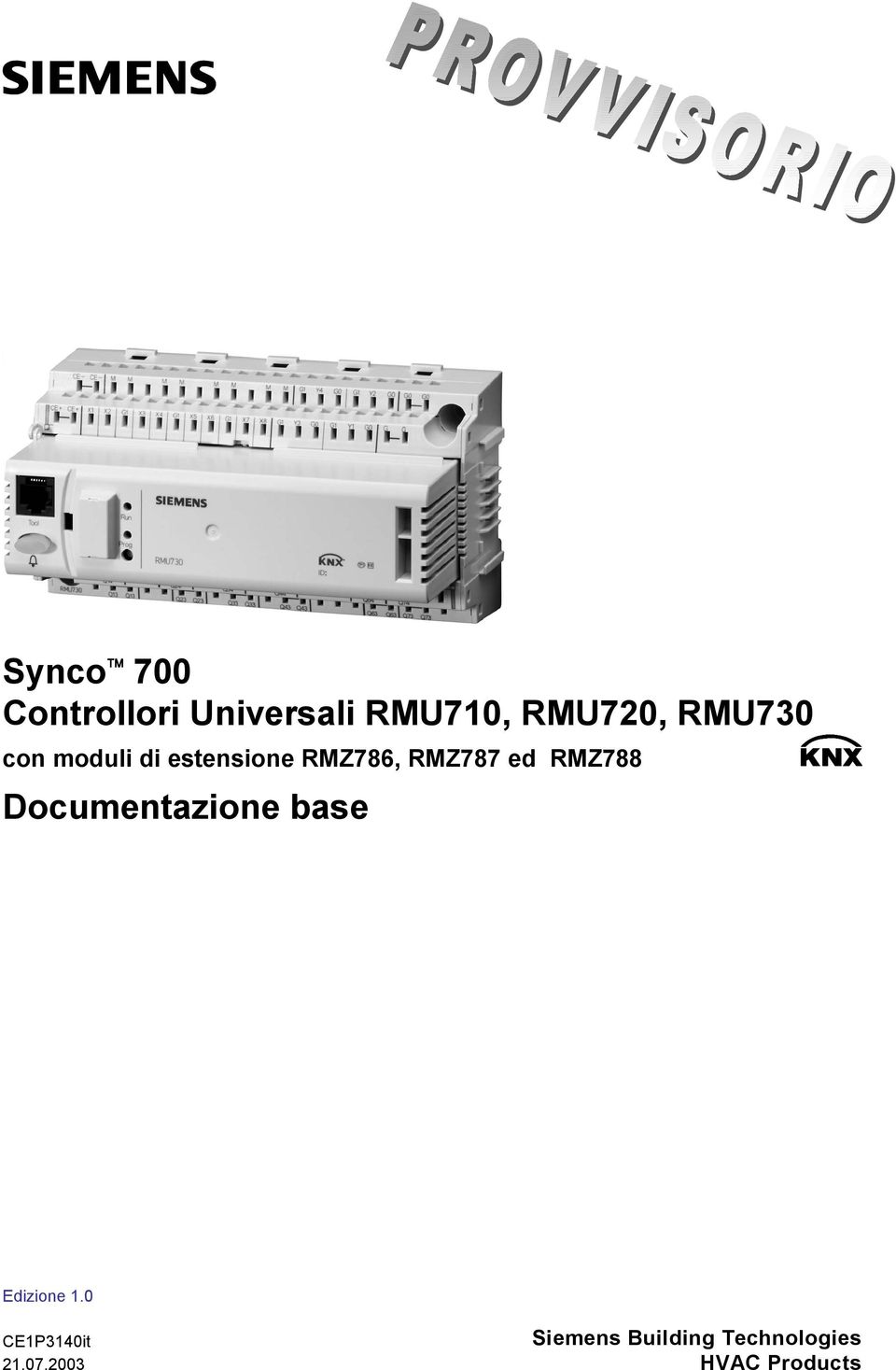 RMZ788 Documentazione base Edizione 1.