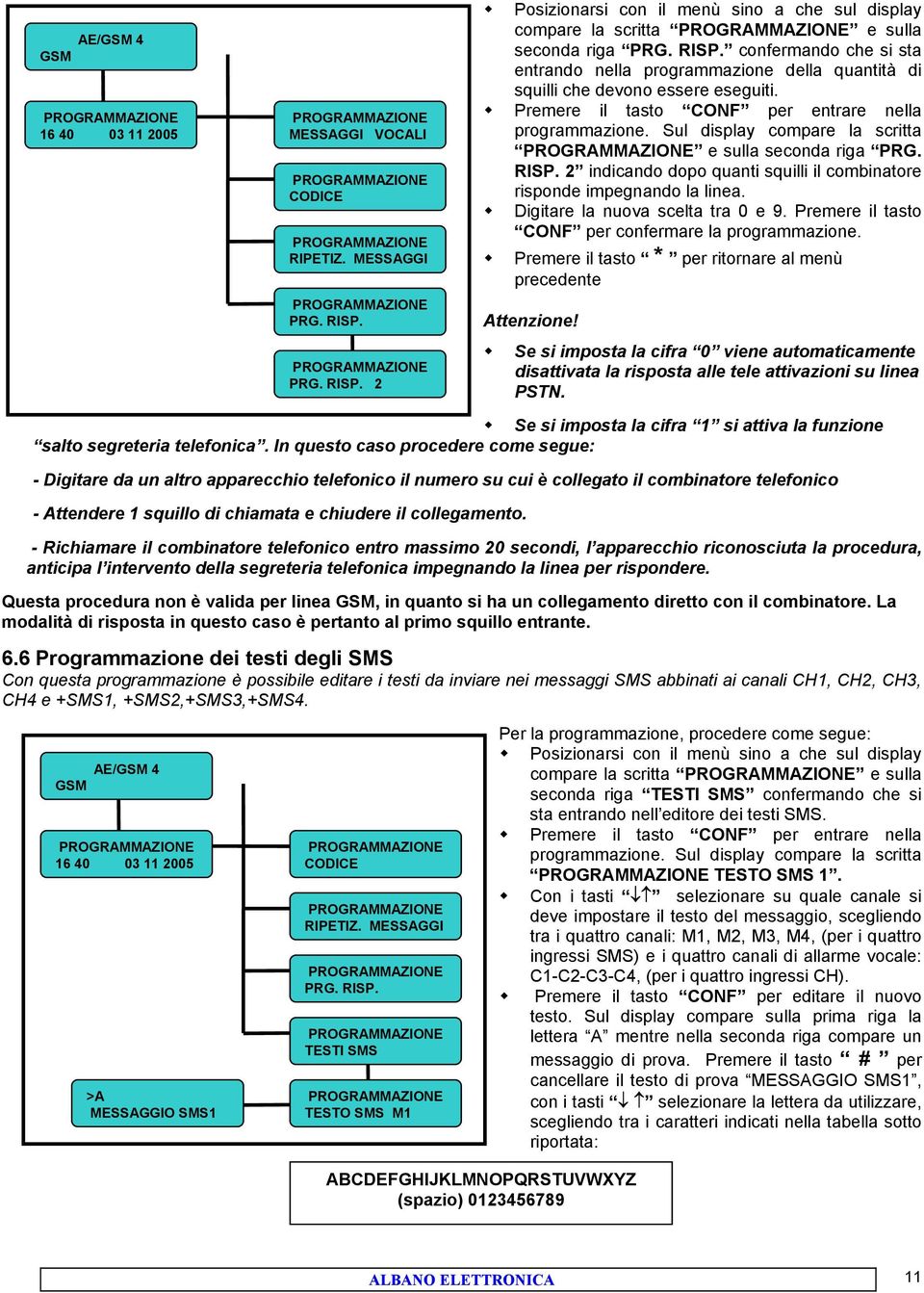 Digitare la nuova scelta tra 0 e 9. Premere il tasto CONF per confermare la programmazione. Premere il tasto * per ritornare al menù precedente Attenzione!