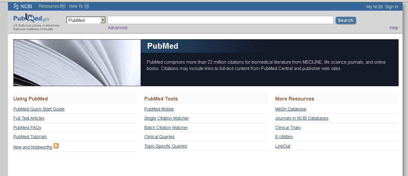 PubMed Ricerca libera (1) VANTAGGI: Si trovano gli articoli più recenti, non ancora indicizzati. E consigliabile fare sempre anche la ricerca libera.