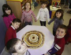 Mandala realizzati con frutta e verdura.