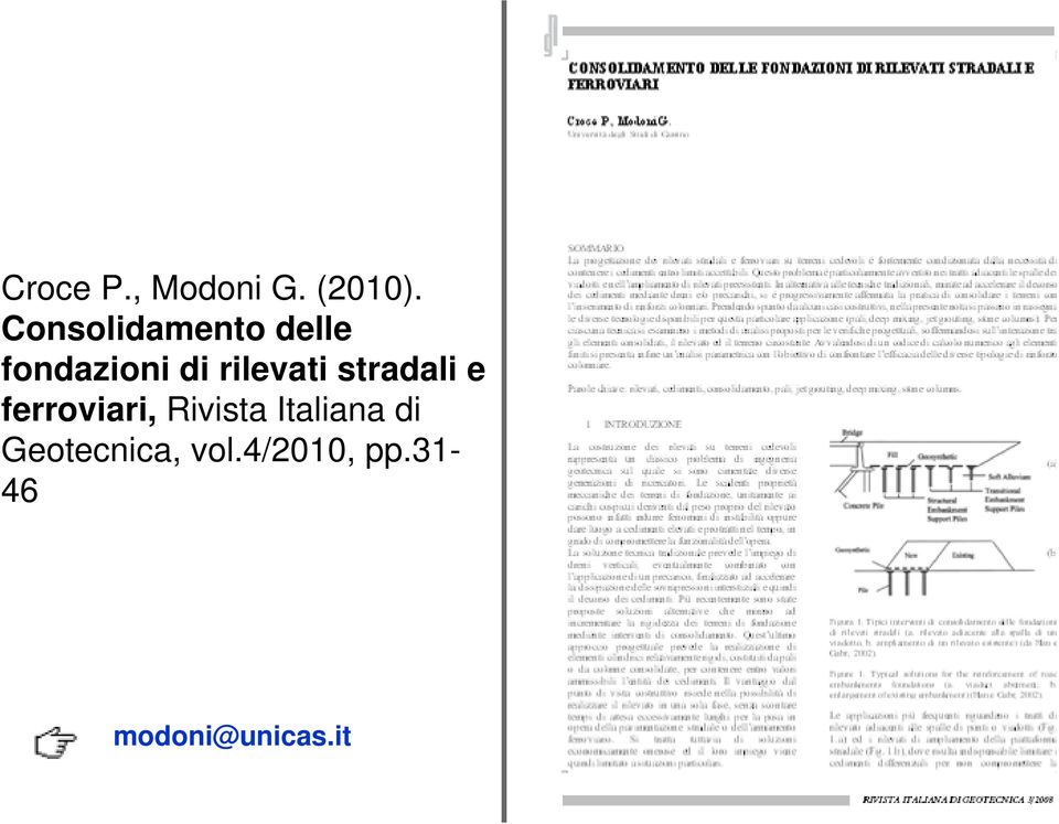 rilevati stradali e ferroviari, Rivista