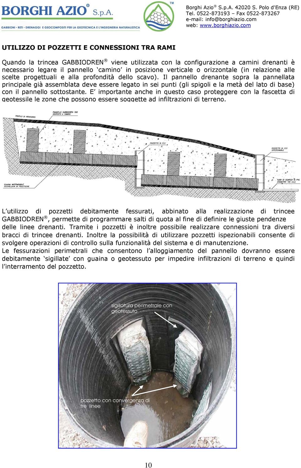 Il pannello drenante sopra la pannellata principale già assemblata deve essere legato in sei punti (gli spigoli e la metà del lato di base) con il pannello sottostante.