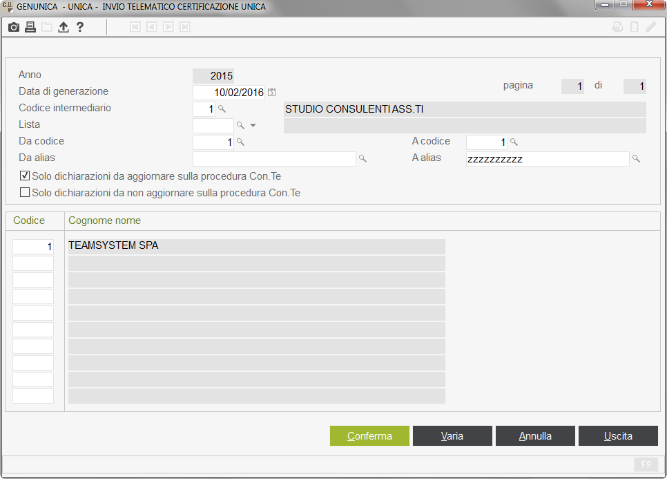 Trasmissione telematica La sezione Trasmissione telematica racchiude i programmi da utilizzare per la predisposizione dei file per l invio telematico delle Comunicazioni.