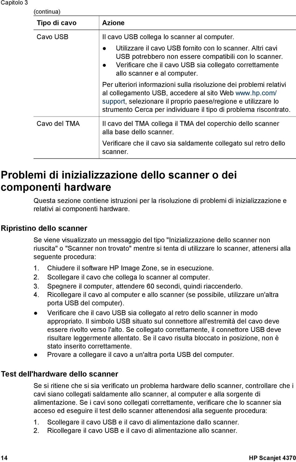 Per ulteriori informazioni sulla risoluzione dei problemi relativi al collegamento USB, accedere al sito Web www.hp.