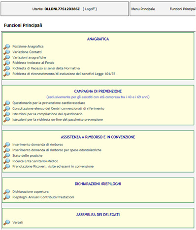 Accesso all area iscritto del sito internet Accedere all area iscritto con