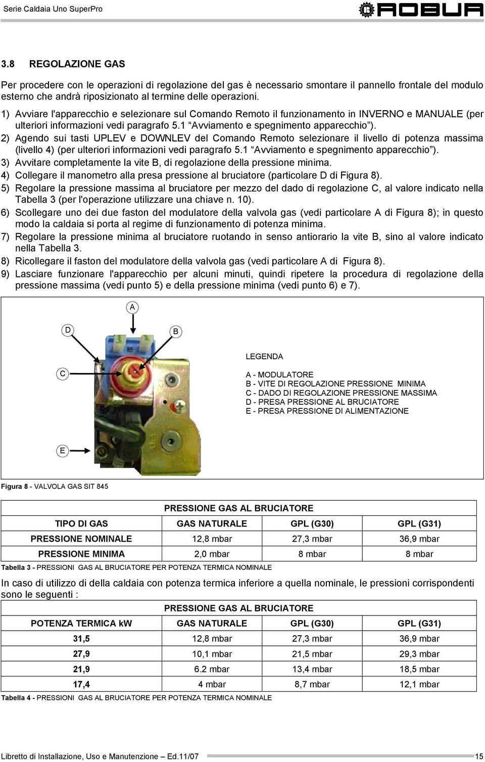 1) Avviare l'apparecchio e selezionare sul Comando Remoto il funzionamento in INVERNO e MANUALE (per ulteriori informazioni vedi paragrafo 5.1 Avviamento e spegnimento apparecchio ).