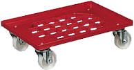 : 140151 CARRELLO SCOCCA IN PLASTICA ROSSA CON GRIGLIA Con ruote in nylon e supporti zincati. Dimensioni (mm.): 600x400 Cod.: 140151G PIANETTA IN FILO INOX Dimensioni (mm.): 610x410xh.130 Cod.