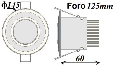 TESIS 112 Orientabile Spot 12Watt (12 POWERLED) 1100Lumen (equiv. Alogeno 100Watt), Materiale Alluminio, Apertura Fascio 60, Colore: Bianco (3200k o 5500k).