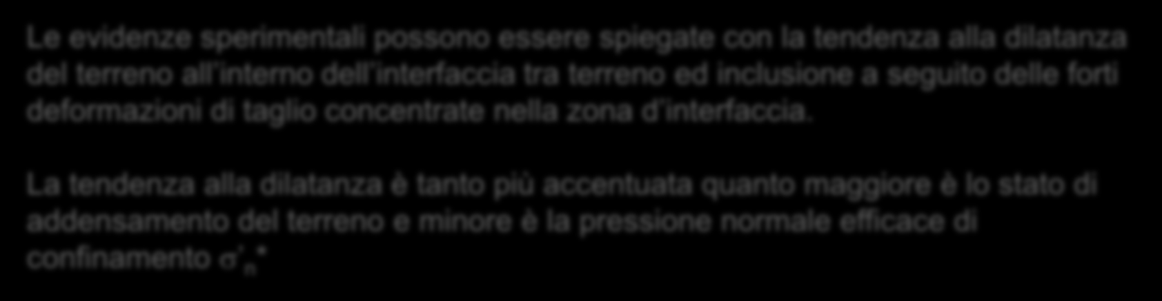 TERRE RINFORZATE TRAMITE INCLUSIONI - TERRE ARMATE f = tg f = tg La riduzione del coefficiente di attrito apparente (tutti i meccanismi di interazione tra terreno ed inclusioni) con le pressioni