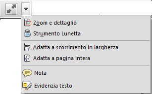 Modalità di lettura Significato delle icone a partire da sinistra: Pagina precedente Pagina successiva Numero di pagina / Totale pagine Strumento di selezione testo e