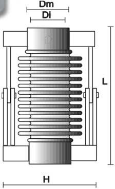 9.20 COMPENSATORI DI DIATAZIONE TK 310 COMPENSATORE DI DIATAZIONE ASSIAE a saldare di testa PN 16 Soffietto IN AISI 321 - con guida interna Modello M M MP MP Protezione esterna senza con Manicotti in