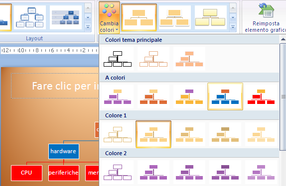 G. Pettarin - Presentation Modulo 6 - Nuova ECDL Cambia colori Fai clic sulla combinazione di