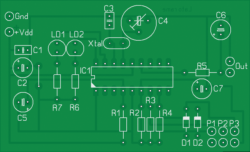 Taratura e Collaudo La taratura del circuito è semplice ma importante per la qualità della generazione. Per la taratura è necessario utilizzare un frequenzimetro.
