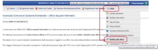 gli Incaricati al rilascio delle certificazioni/comunicazioni del debito per uno o più uffici possono accedere alla medesima