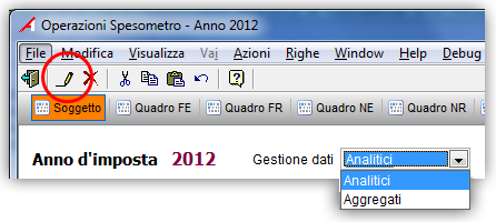 1.7 Gestione file telematico Tramite questa voce è possibile visualizzare/integrare i dati che saranno inseriti nella comunicazione, e generare il file telematico.