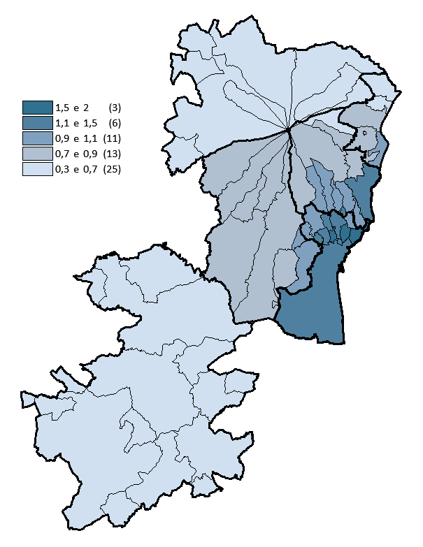 I differenziali delle quotazioni medie rispetto alla quotazione media Provinciale più alti si registrano per i comuni di Acicastello, San Gregorio di Catania e Sant Agata li Battiati con quotazioni