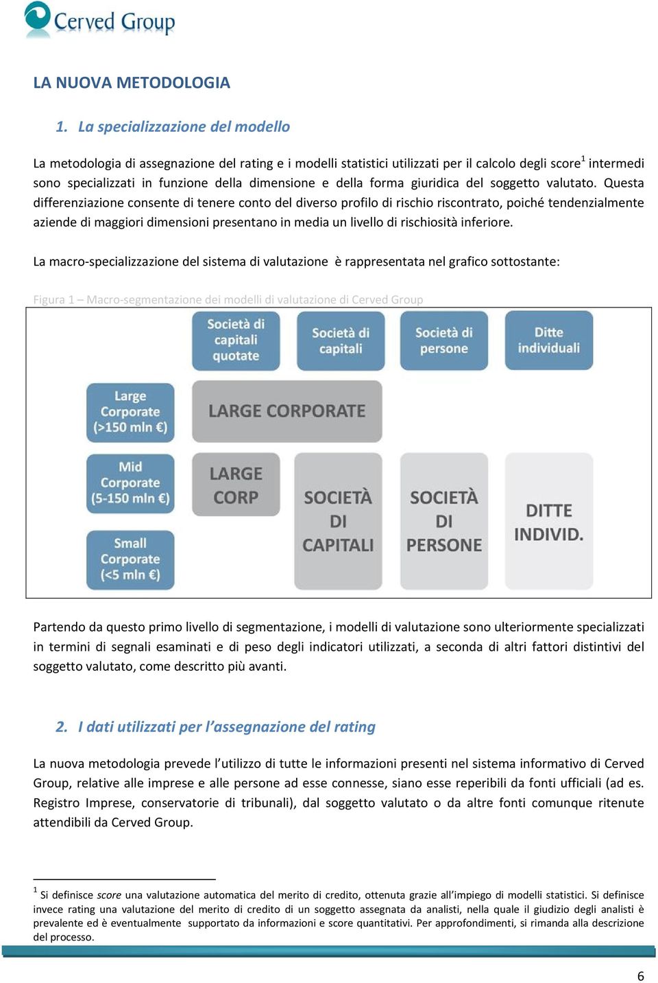 della forma giuridica del soggetto valutato.