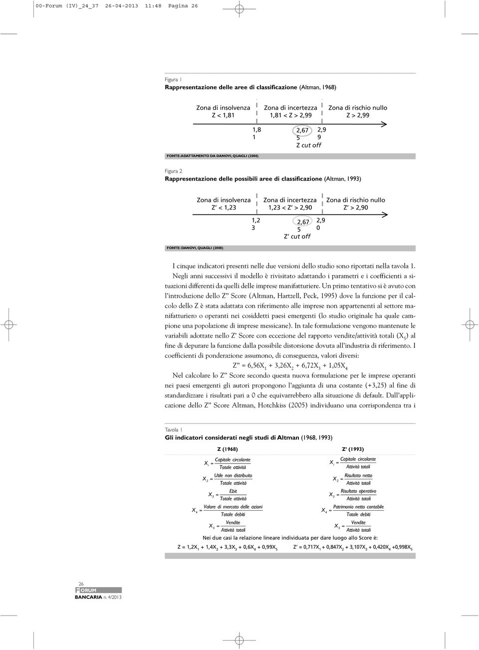 Negli anni successivi il modello è rivisitato adattando i parametri e i coefficienti a situazioni differenti da quelli delle imprese manifatturiere.