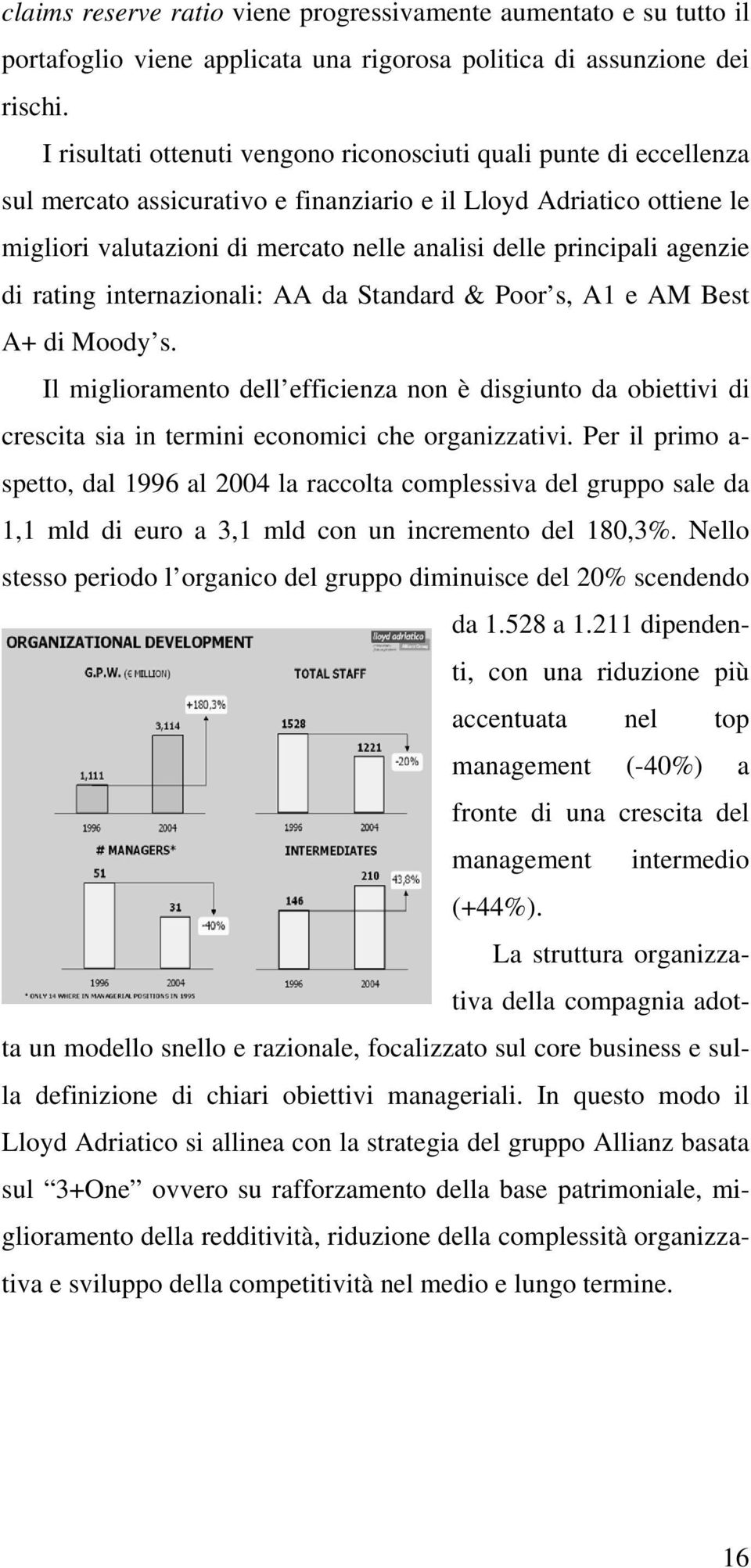 principali agenzie di rating internazionali: AA da Standard & Poor s, A1 e AM Best A+ di Moody s.