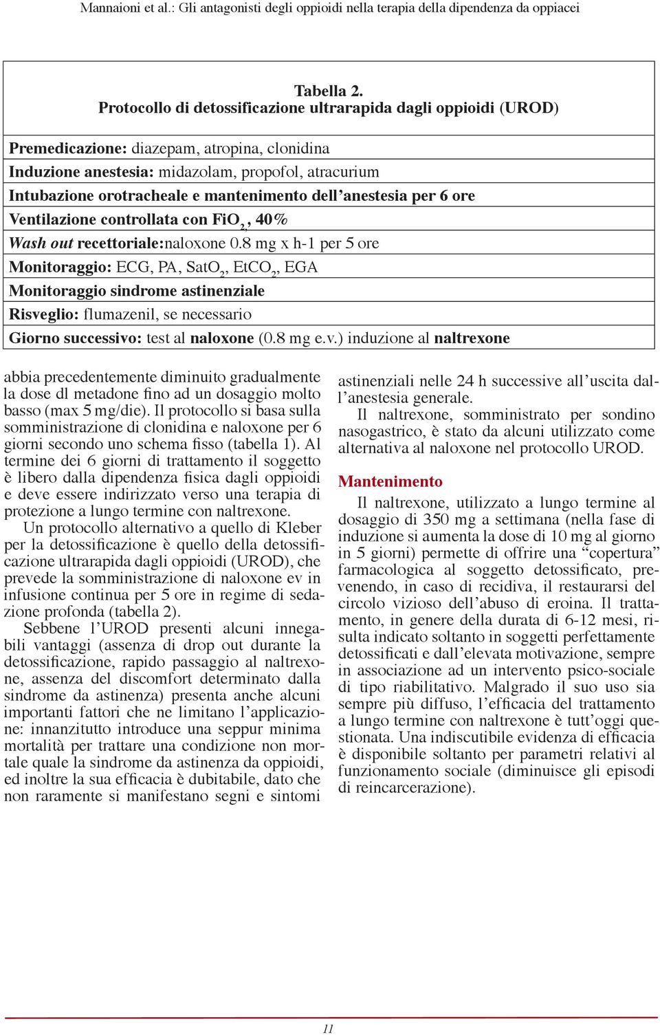 mantenimento dell anestesia per 6 ore Ventilazione controllata con FiO 2,, 40% Wash out recettoriale:naloxone 0.