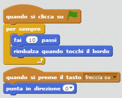 Proviamo a montare questa sequenza e a premere la bandiera: il nostro personaggio inizierà a rimbalzare da una parete all altra senza mai fermarsi.