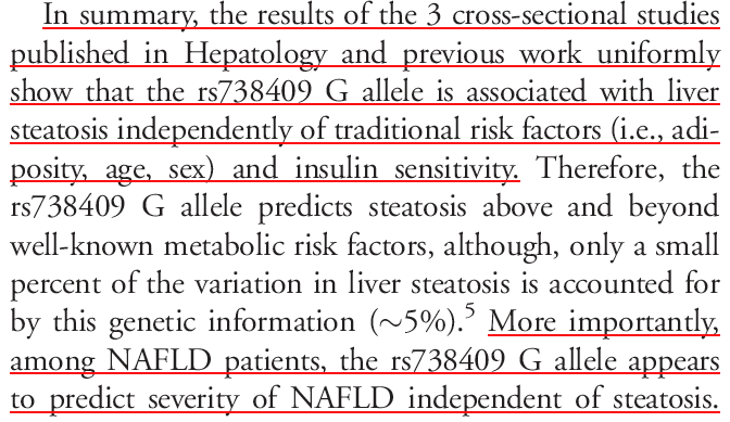 Homozygosity for the patatin-like phospholipase-3/adiponutrin I148M polymorphism influences liver fibrosis in patients with nonalcoholic fatty liver disease. Valenti et al.