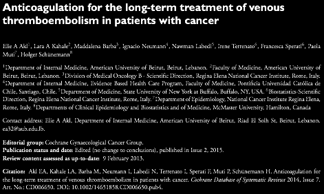 concludendo EP nel paziente oncologico Terapia Nel lungo termine, la terapia con LMWE rispetto a VKA si è