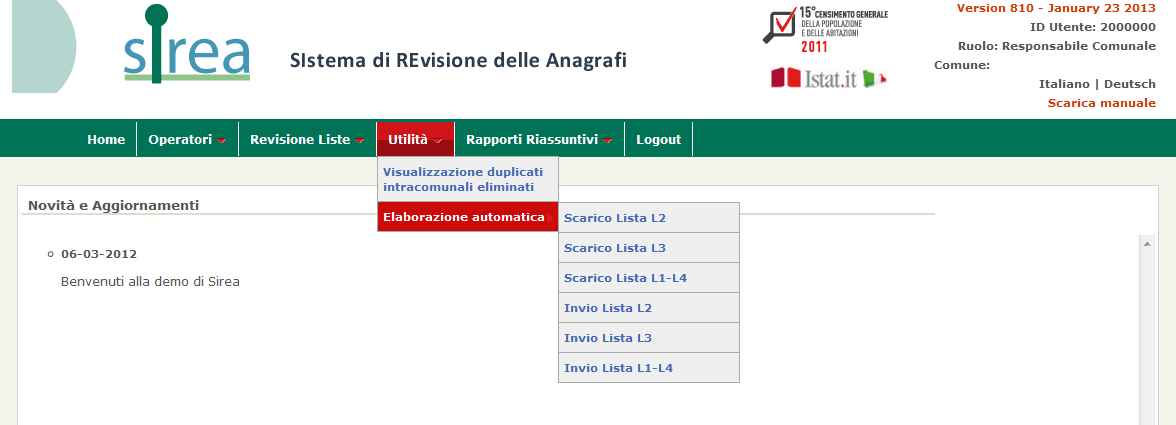 Cliccando su Utilità si apre la tendina Elaborazione automatica.