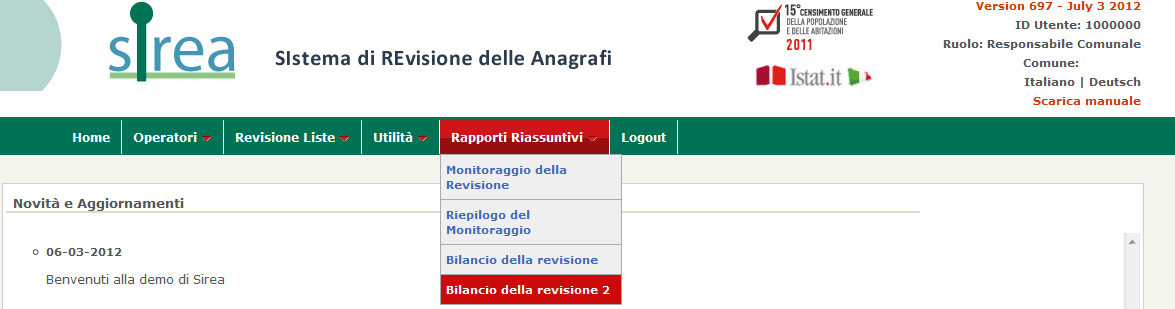 I dati visualizzati nella schermata vengono calcolati in automatico sulla base delle operazioni di revisione eseguite nelle maschere presenti nella funzione Revisione Liste.