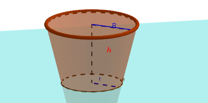 Entrambi i tronchi appartengono al cono di vertice V e raggio di base uguale a Indichiamo con il cono di vertice V e raggio