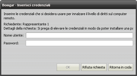 Richieste di accesso Aziendale In base a gruppi di sponsor di accesso predefiniti, un rappresentante con permessi limitati può chiedere a un rappresentante dotato di maggiori diritti di eseguire