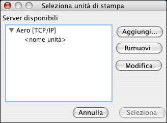 COLORWISE PRO TOOLS 20 5 Dopo aver selezionato il nome dell unità dall elenco Unità, fare clic su OK. L unità Integrated Fiery Color Server appare nell elenco Server disponibili.